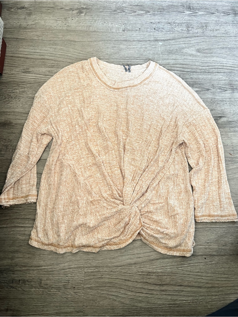 Anthropologie front-knot textured knit top